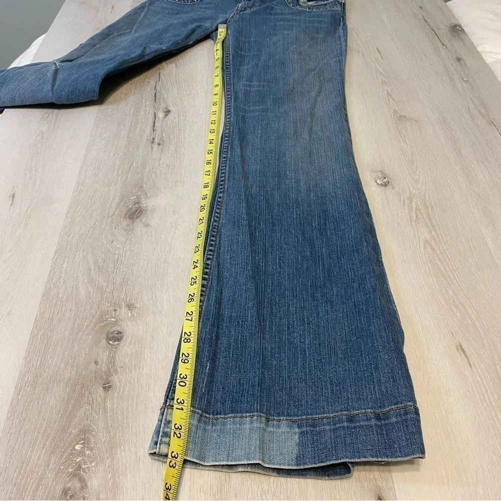 X2 Denim Laboratory Ultra Low Rise Embellished Flare Jean, Size 30